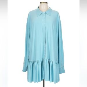 Norma Kamali Shirt Dress Powder Blue Large L